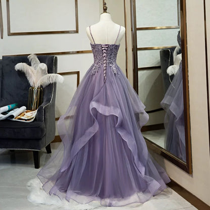 Robe de bal longue sans manches en dentelle pour le bal de promo P1174