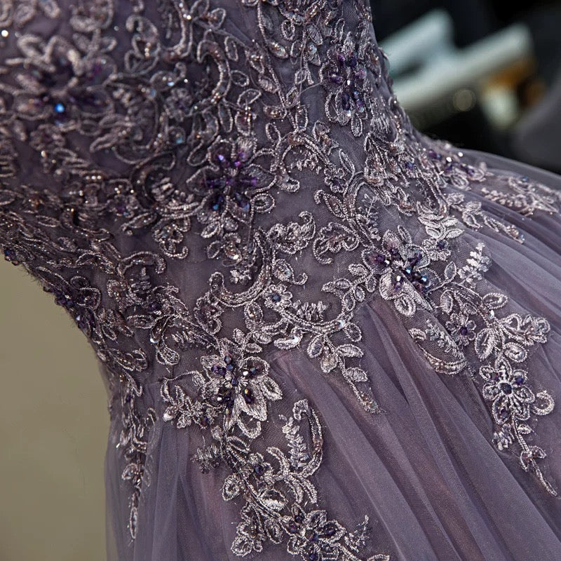 Robe de bal longue sans manches en dentelle pour le bal de promo P1174