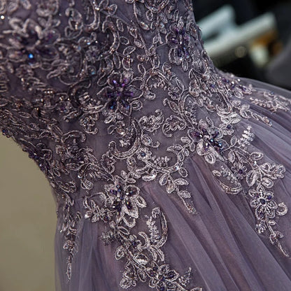 Robe de bal longue sans manches en dentelle pour le bal de promo P1174
