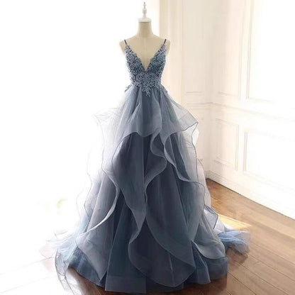 Robe de bal longue sans manches en dentelle pour le bal de promo P1174
