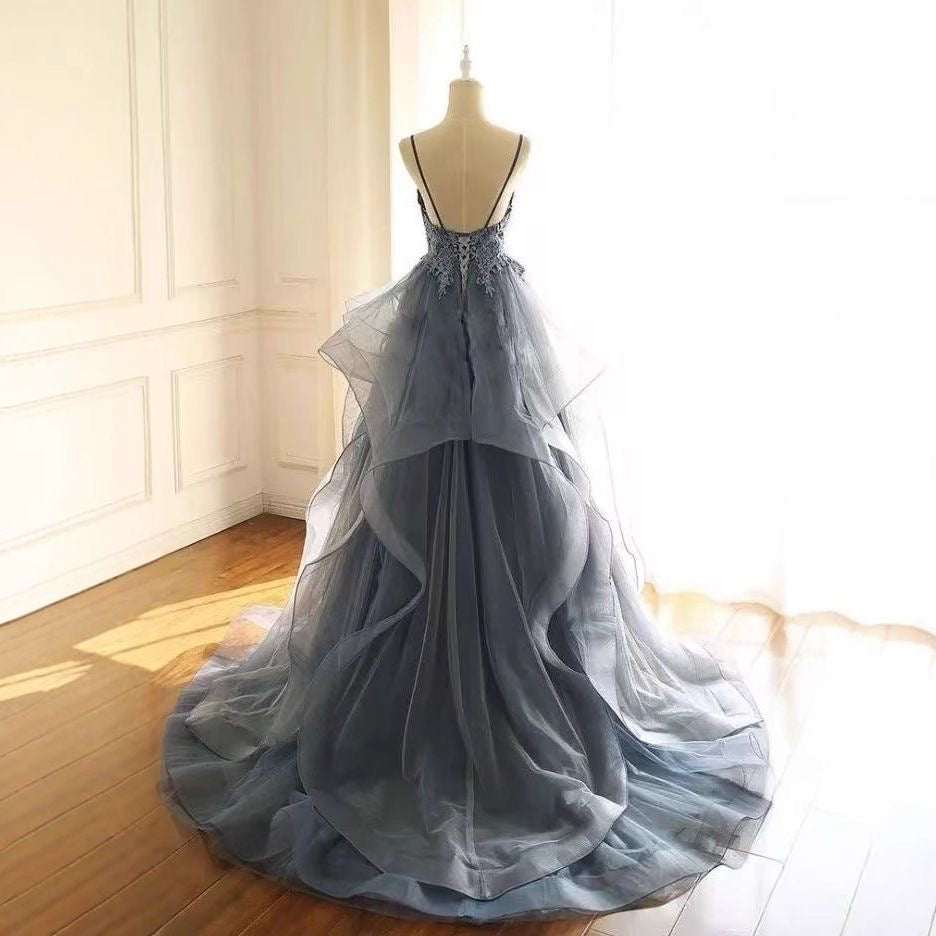 Robe de bal longue sans manches en dentelle pour le bal de promo P1174