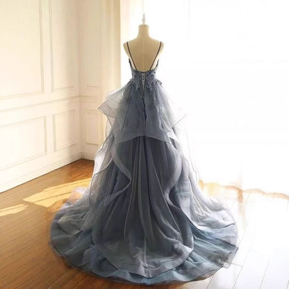 Robe de bal longue sans manches en dentelle pour le bal de promo P1174