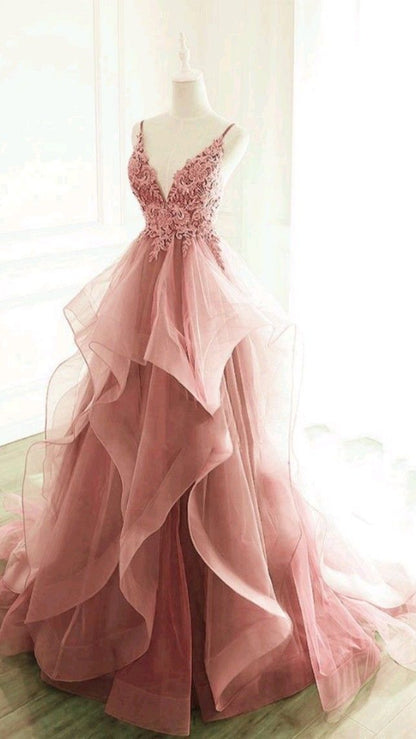 Robe de bal longue sans manches en dentelle pour le bal de promo P1174
