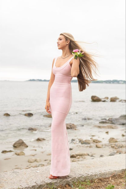 Sheath Straps Light Pink Floor Length Sleeveless Prom Dress P1185 –  PreppyDress