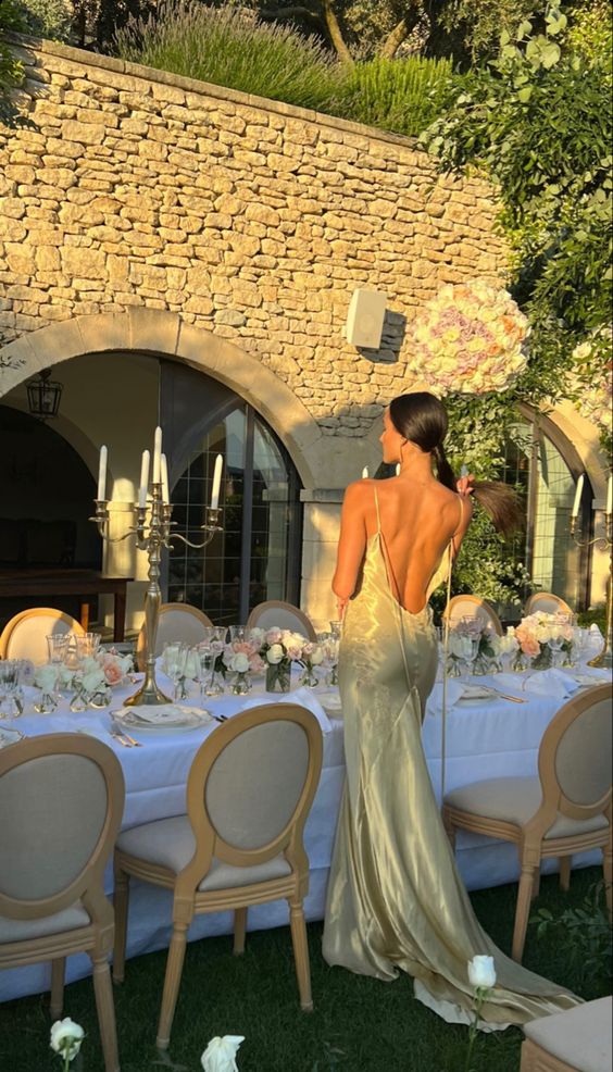 Vintage Mermaid Yellow Floor Length Sleeveless Backless Prom Dress P1192