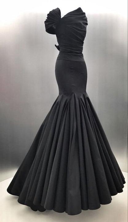 Sexy Meerjungfrau Lange Schwarze Ballkleider P1266