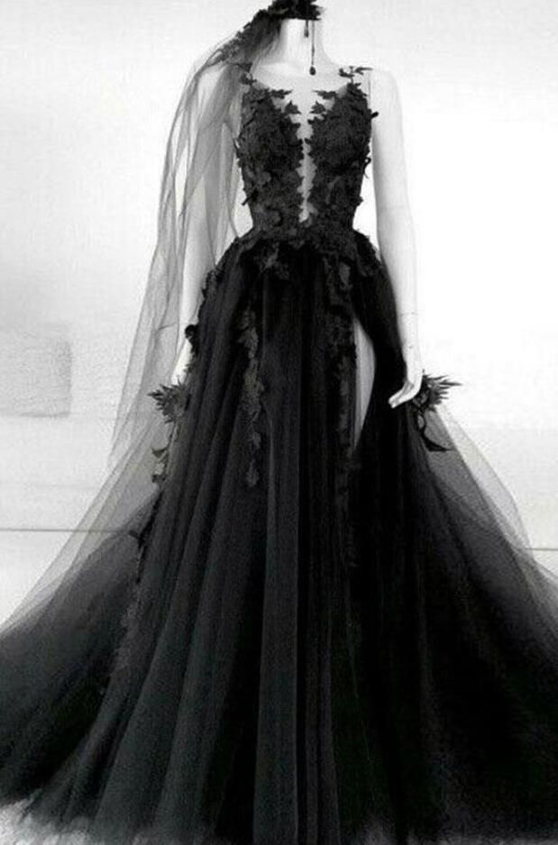 Black and white lace prom dress online