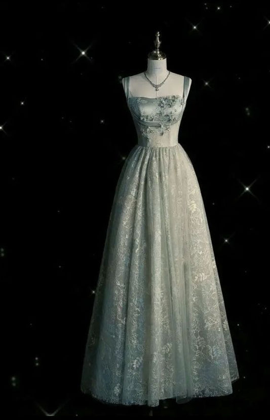 Beautiful A line Sage Green Long Tulle Prom Dress P1287