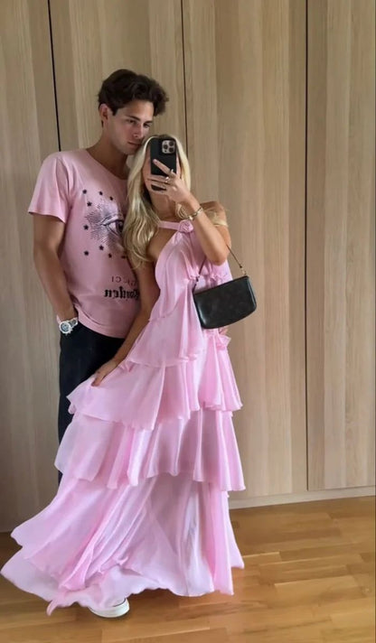 white christmas dresses Classic Pink Prom Dresses Long Prom Gown 22th Birthday Outfit P1381