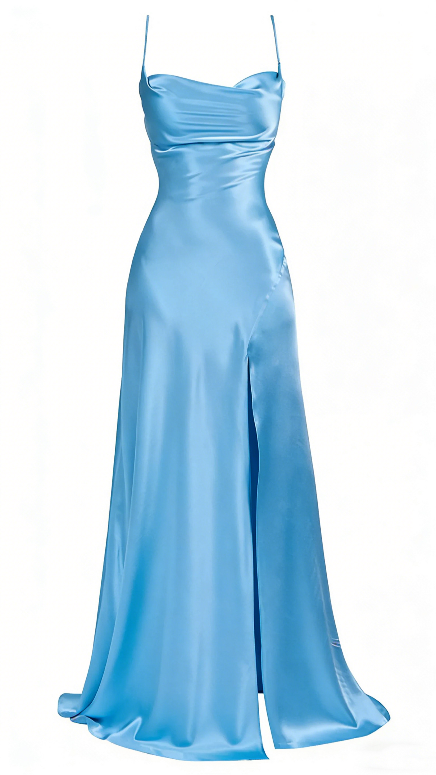 Robe de bal sirène simple longue avec fente pour 22e anniversaire P1387