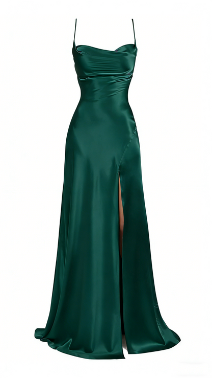 Robe de bal sirène simple longue avec fente pour 22e anniversaire P1387