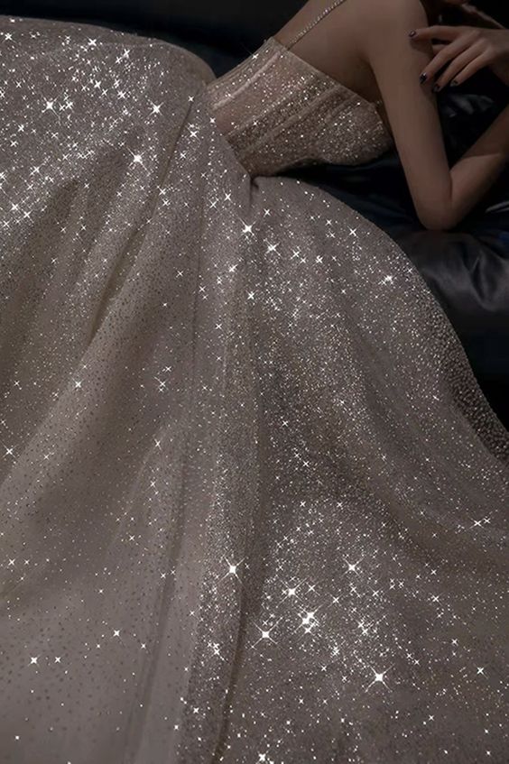 Sparkly Charming A line Spaghetti Straps Long Sequin Prom Dress P1506