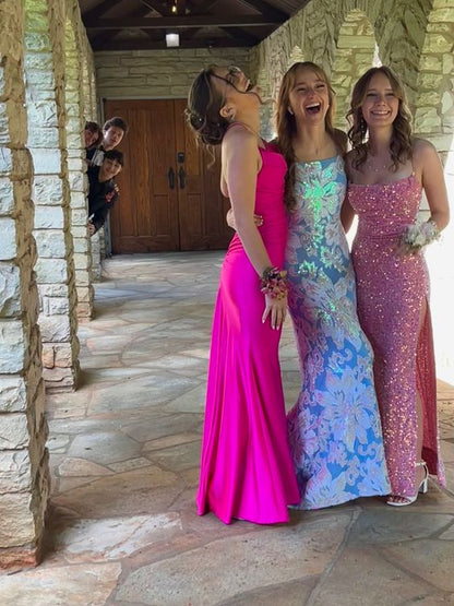 pink sequin mermaid long prom dress Sexy Mermaid Long Pink Sequin Prom Dress Party Dresses P1586 – PreppyDress
