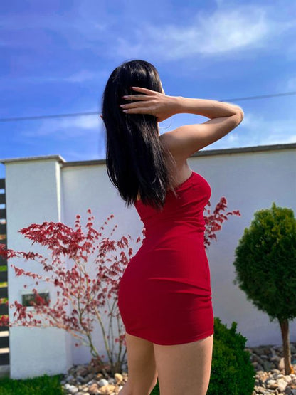 Sexy Sheath Red Straps 18th Birthday Dresses Short Birthday Outfits P1 –  PreppyDress
