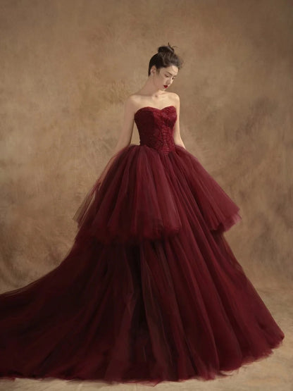 Ball Gown Off The Shoulder Tulle Red Sweet 16 Dresses P1734 – PreppyDress Ball Gown Off The Shoulder Tulle Red Sweet 16 Dresses P1734 – PreppyDress