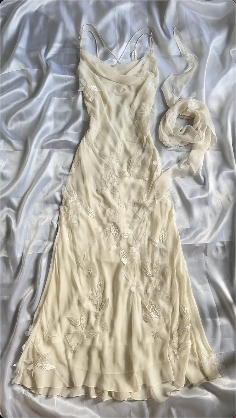 Sexy Sheath Straps Chiffon champagne Long Prom Dresses P1765