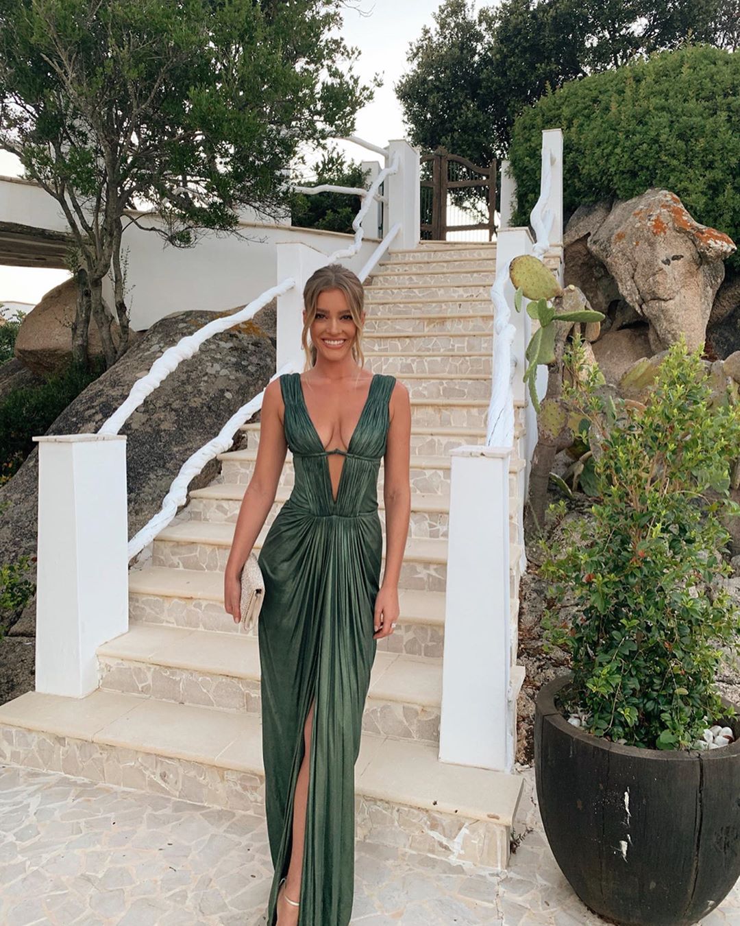 Sexy Sheath V neckline Green Long Prom Dresses P1768