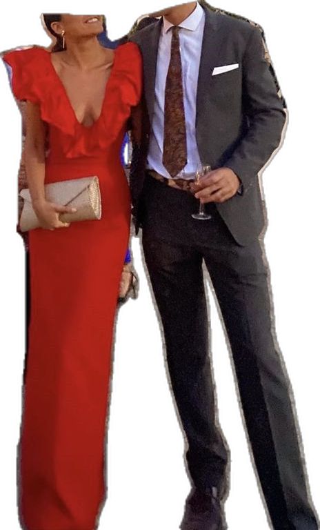 Sexy Etui-Abendkleid mit V-Ausschnitt in Rot, langes Ballkleid, Outfit zum 22. Geburtstag P1789