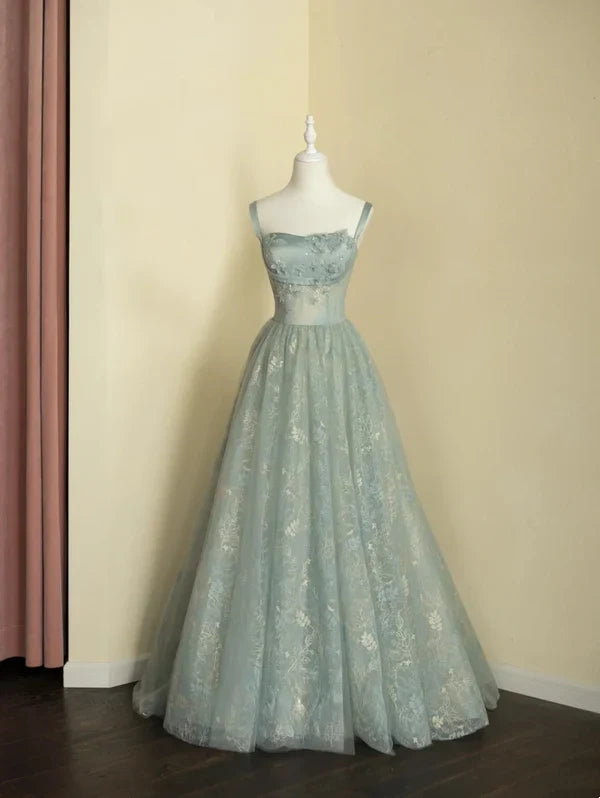 Beautiful A line Sage Green Long Tulle Prom Dress P1287 PreppyDress Beautiful A line Sage Green Long Tulle Prom Dress P1287 PreppyDress