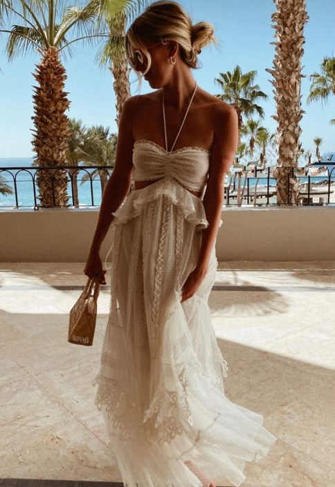 Simple A Line Halter Tulle Champagne Long Prom Dresses P1797 PreppyDress Simple A Line Halter Tulle Champagne Long Prom Dresses P1797 PreppyDress