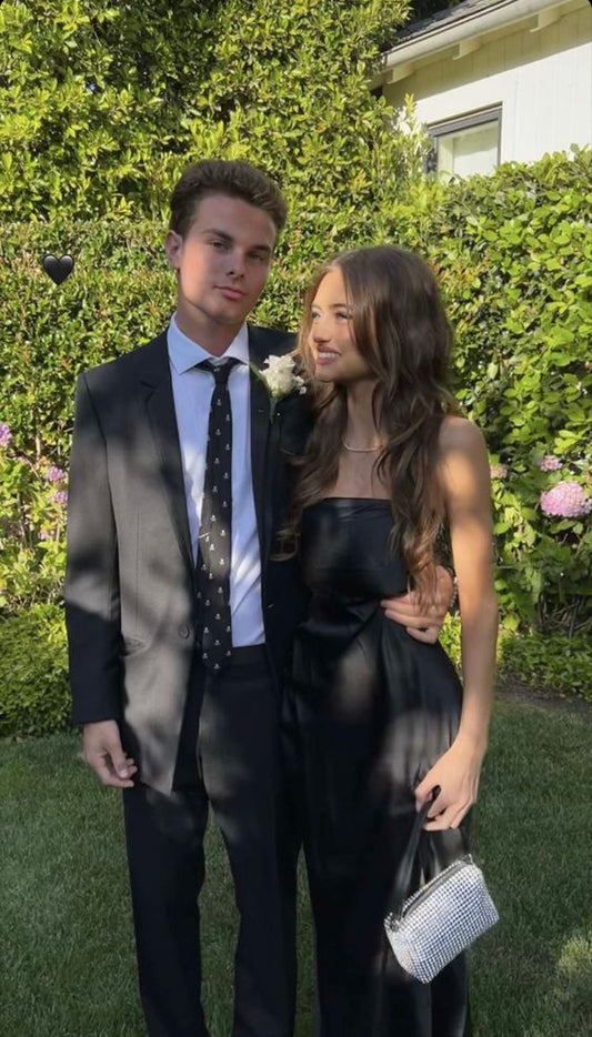 Sexy Mermaid Strapless Black Long Prom Dresses P1804