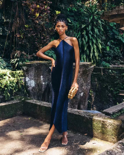 Sexy Mermaid Halter Hot Pink Long Prom Dresses P1807