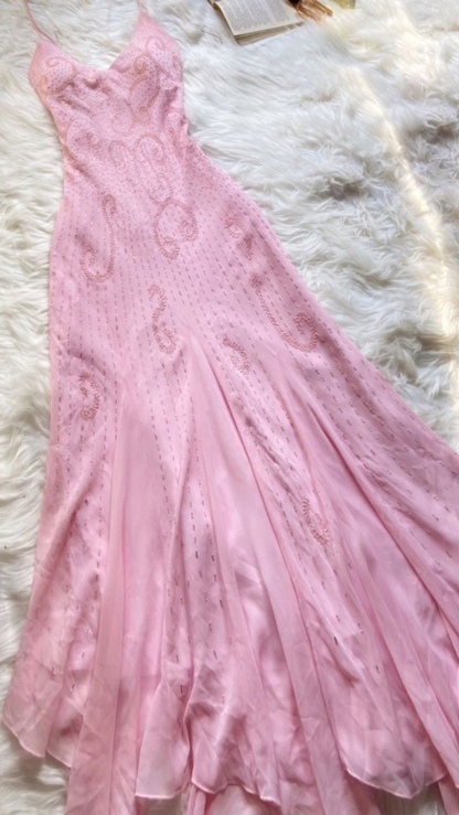 pink and white mermaid prom dress Beautiful Mermaid Prom Gown Pink Chiffon Beads Prom Dresses P1859 –  PreppyDress