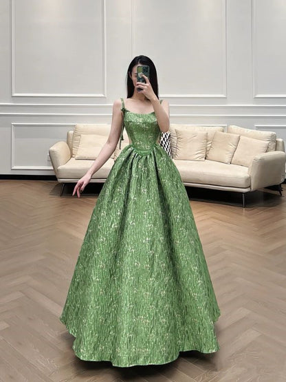 Belle Robe de Bal Verte en Dentelle Robe de Bal Longue P1865