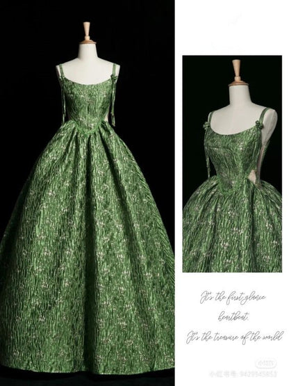 Belle Robe de Bal Verte en Dentelle Robe de Bal Longue P1865