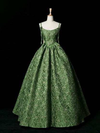 Belle Robe de Bal Verte en Dentelle Robe de Bal Longue P1865
