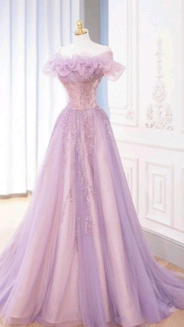 Princess Lilac Off the Shoulder Ball Gown Y4359 main image 1
