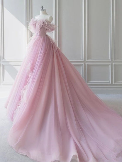 off the shoulder fairy dress Fairy Ball Gown Off The Shoulder Tulle Prom Dresses Long Party Dress P –  PreppyDress