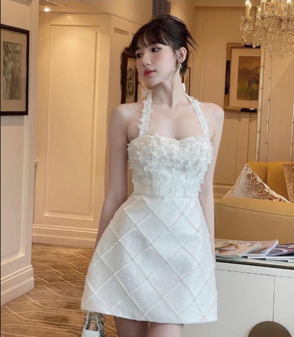 robe courte de soirée en satin chic, coupe trapèze, dos nu, pour 18e anniversaire P1950
