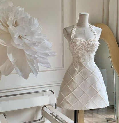 robe courte de soirée en satin chic, coupe trapèze, dos nu, pour 18e anniversaire P1950