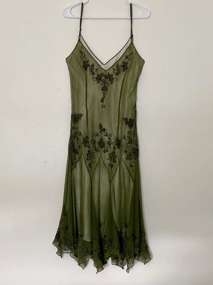 Vintage A line Straps Green Prom Dresses 22th Birthday Outfit P1973
