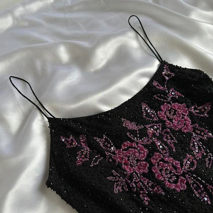 Vintage A line Straps Black Lace Prom Dresses 22th Birthday Outfit P1975