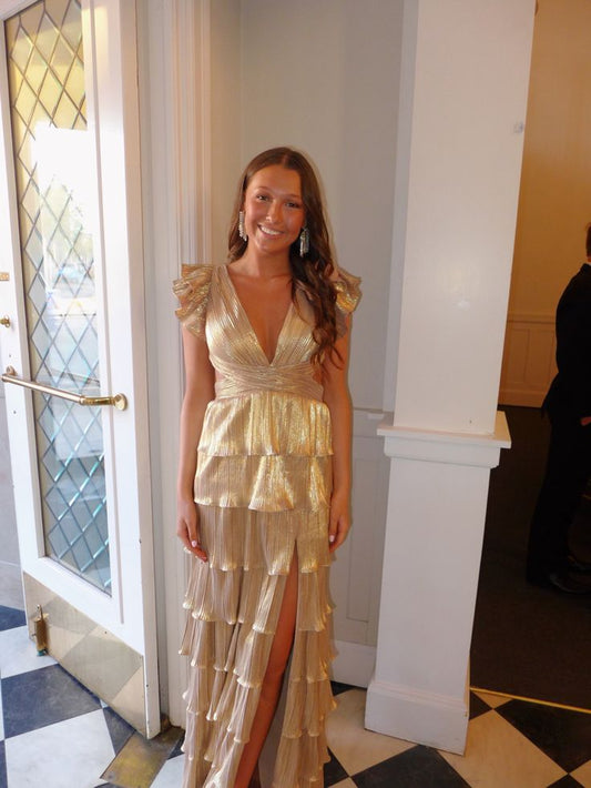 Simple A line Long Prom Dresses Evening Dress P1998