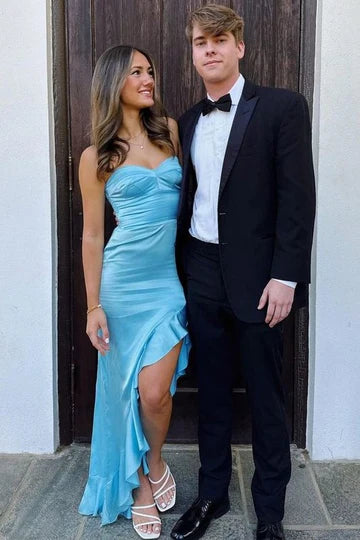 Simple A line Long Prom Dresses Evening Dress P1998