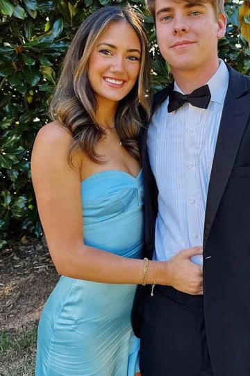 Simple A line Long Prom Dresses Evening Dress P1998
