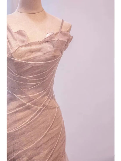 Feen-Meerjungfrau Trägerloses Pinkes Ballkleid Abendkleid P2040