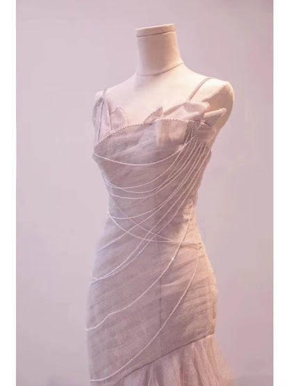 Feen-Meerjungfrau Trägerloses Pinkes Ballkleid Abendkleid P2040