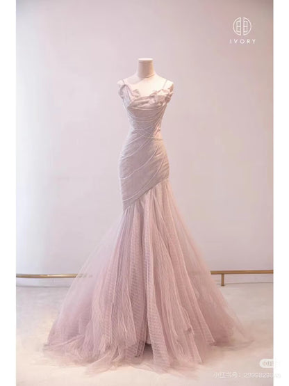 Feen-Meerjungfrau Trägerloses Pinkes Ballkleid Abendkleid P2040
