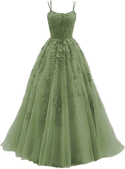Belle robe de soirée/bal de promo en tulle et dentelle P2058