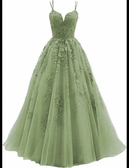 Belle robe de soirée/bal de promo en tulle et dentelle P2058