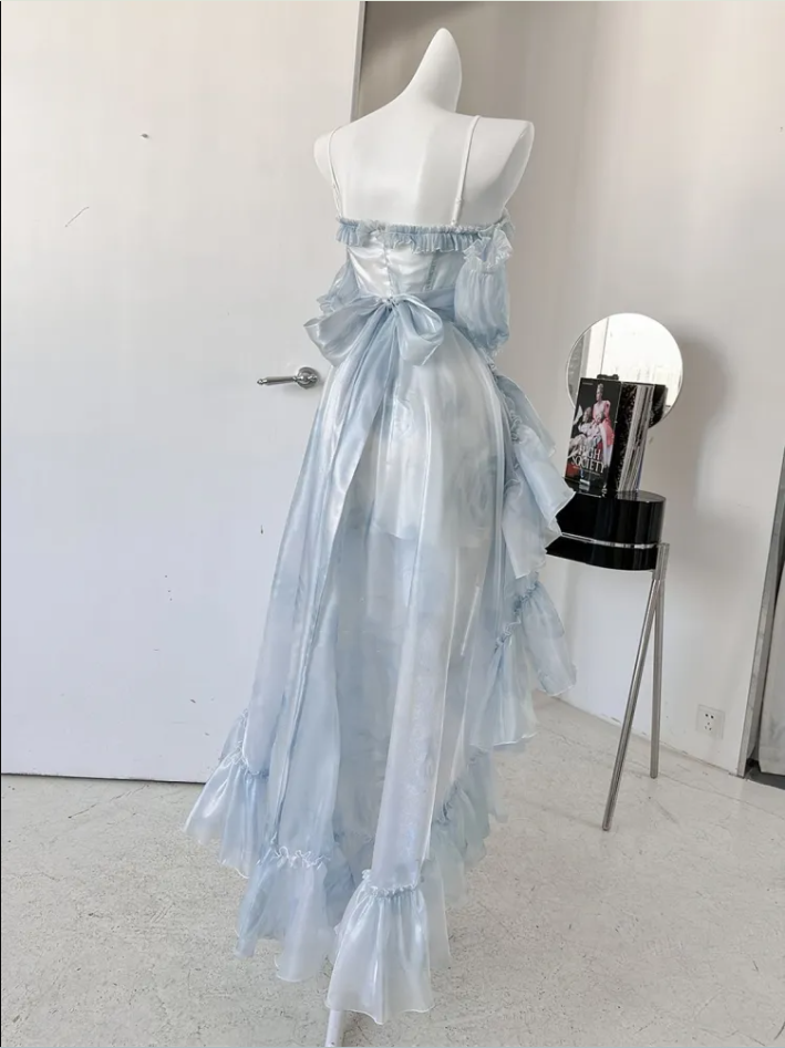Sexy High Low Straps Blue Prom Dresses 21th Birthday Outfit P2078 PreppyDress Sexy High Low Straps Blue Prom Dresses 21th Birthday Outfit P2078 PreppyDress