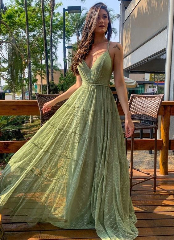 Sexy A Line Straps Sage Green Tulle Prom Dresses 21th Birthday Outfit P2102 - AS PHOTO / US2 Sexy A Line Straps Sage Green Tulle Prom Dresses 21th Birthday Outfit P2102 - AS PHOTO / US2