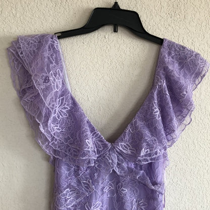 Lilac Lace Long prom Dress Party Dress 21th Birthday Outfits P2109