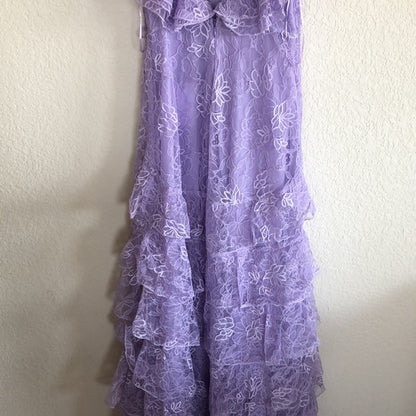 Lilac Lace Long prom Dress Party Dress 21th Birthday Outfits P2109