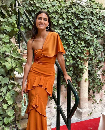 Élégante robe de bal longue sirène à une épaule pour le 22e anniversaire P2121