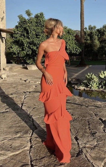 Élégante robe de bal longue sirène à une épaule pour le 22e anniversaire P2121